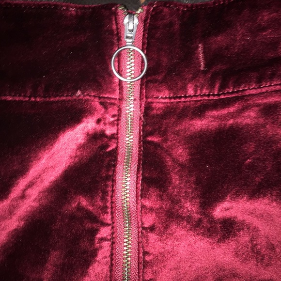 FreePeople Chic Burgundy Velvet Mini Skirt - Picture 4 of 7